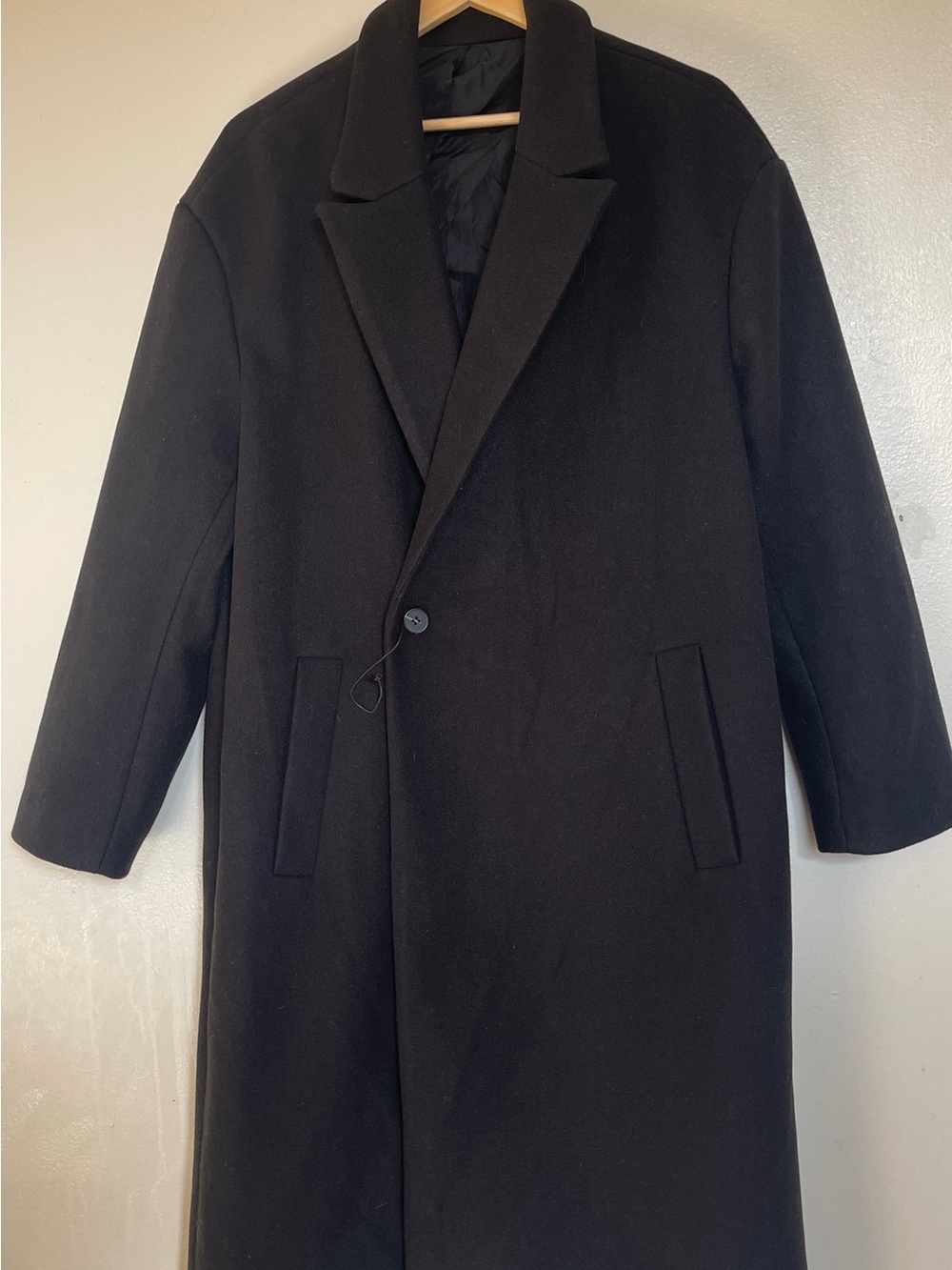 Bershka Black Single-Button long Coat S - Picture 2 of 5